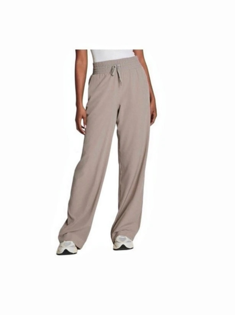 SPANX On The Move Wide Leg Pants Stone Gray Large NWT